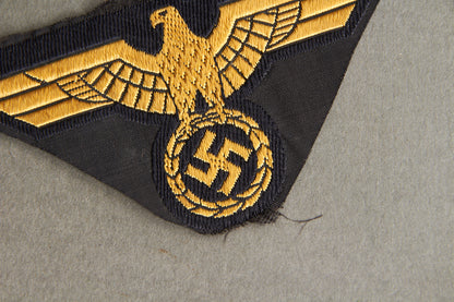 Late War Reichsbahn M44-pattern "Ärmeladler" Sleeve Eagle. Rare. Original.