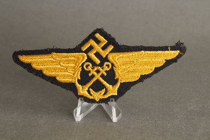Early Luftwaffe "Seenotdienst" (Maritime Air-Sea Rescue) Pilot Officer Cap Badge. Rare! Original.