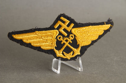 Early Luftwaffe "Seenotdienst" (Maritime Air-Sea Rescue) Pilot Officer Cap Badge. Rare! Original.