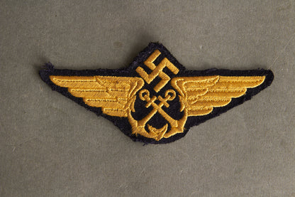 Early Luftwaffe "Seenotdienst" (Maritime Air-Sea Rescue) Pilot Officer Cap Badge. Rare! Original.
