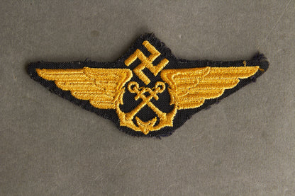 Early Luftwaffe "Seenotdienst" (Maritime Air-Sea Rescue) Pilot Officer Cap Badge. Rare! Original.