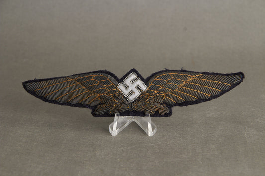 Early Luftwaffe Civil Pilot's "Fliegerkapitan"/"Flugbetriebslieter" Cap Badge. Rare! Original.