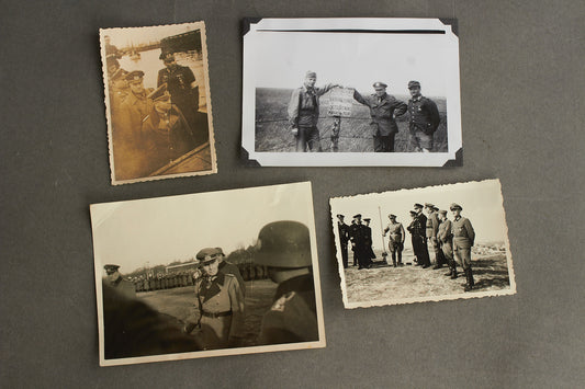4 interesting pictures from Denmark. 1 with Dönitz, 2 with Rommel and 1 from the liberation. Rare. Original.