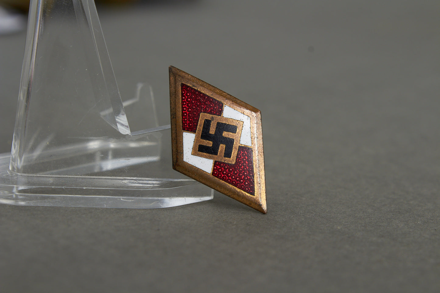 Golden Hitler Youth Honor Badge "Goldene Hitler Jugend Abzeichen". With Member number. Original.