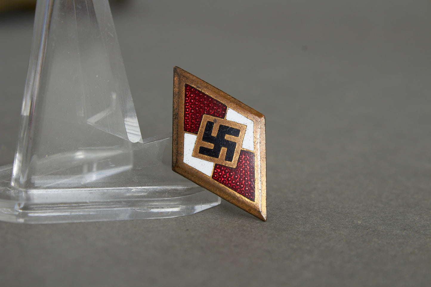 Golden Hitler Youth Honor Badge "Goldene Hitler Jugend Abzeichen". With Member number. Original.