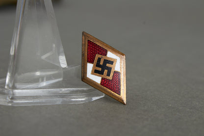Golden Hitler Youth Honor Badge "Goldene Hitler Jugend Abzeichen". With Member number. Original.