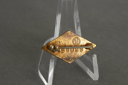 Golden Hitler Youth Honor Badge "Goldene Hitler Jugend Abzeichen". With Member number. Original.