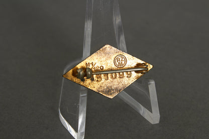 Golden Hitler Youth Honor Badge "Goldene Hitler Jugend Abzeichen". With Member number. Original.