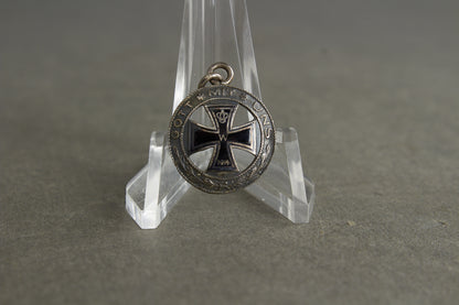 Widow Iron Cross Necklace Pendant. 800-Silver. Original.