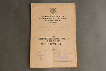 Wehrmacht "Kraftfahrbewährungsabzeichen" Urkunde Grouping. Original.
