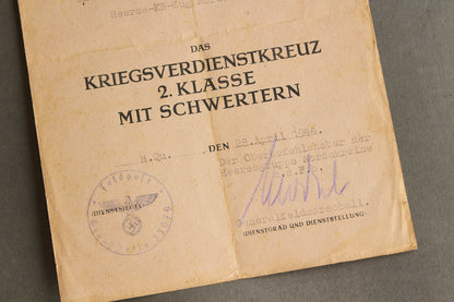 Wehrmacht "Kraftfahrbewährungsabzeichen" Urkunde Grouping. Original.