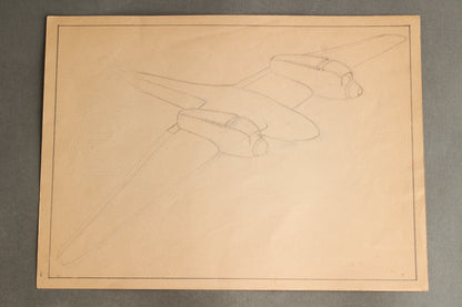Luftwaffe. 5 Hand-drawn Pictures of Airplanes. Excellent quality and work! Original.