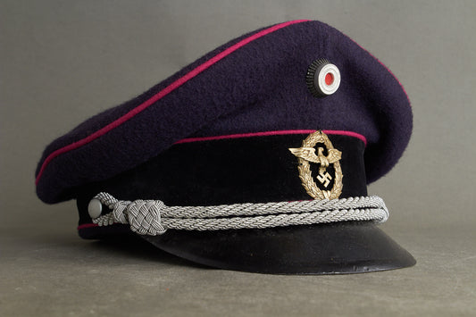 Early Feuerschutzpolizei Officer Visor Cap. Original.