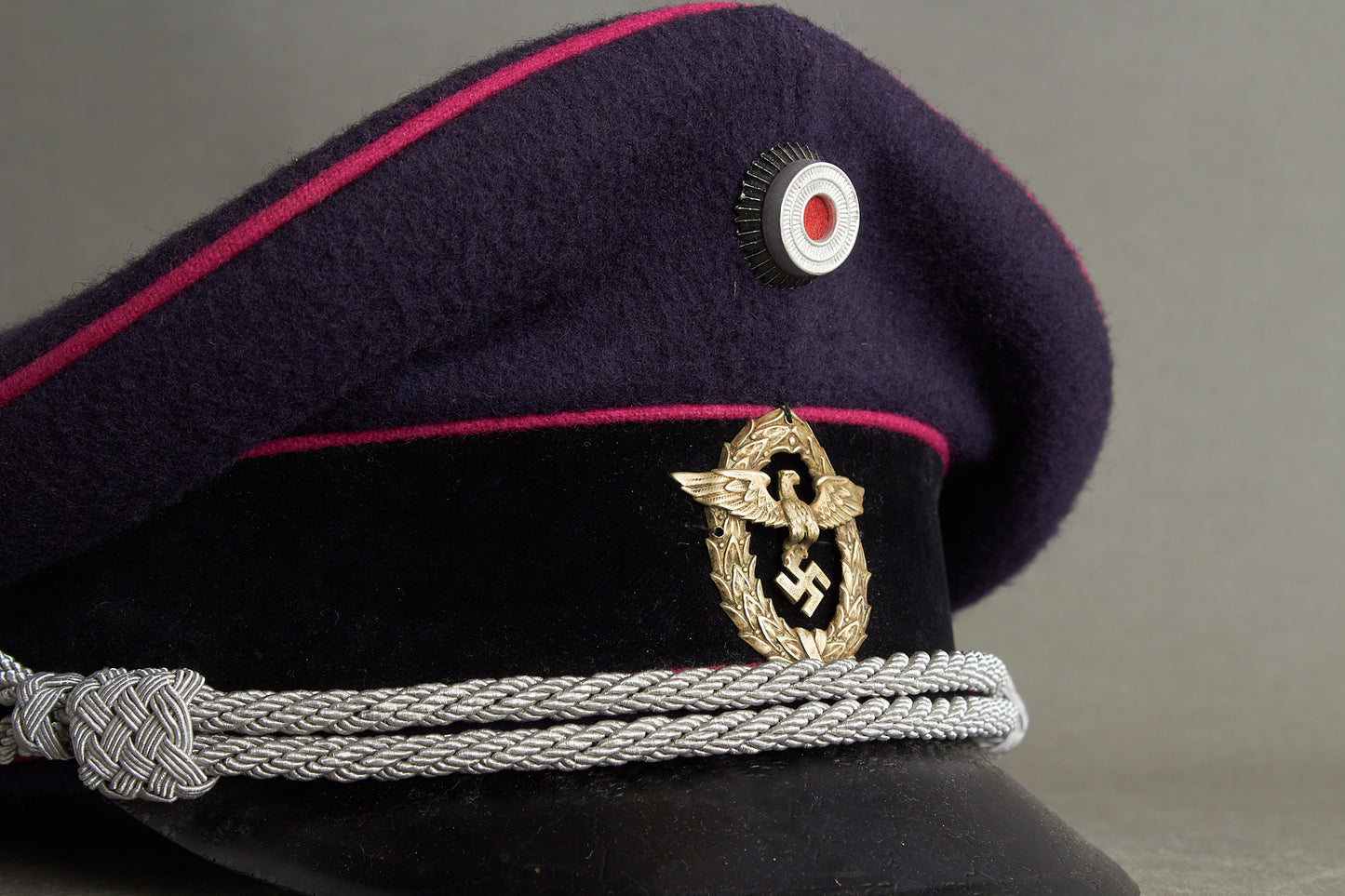 Early Feuerschutzpolizei Officer Visor Cap. Original.