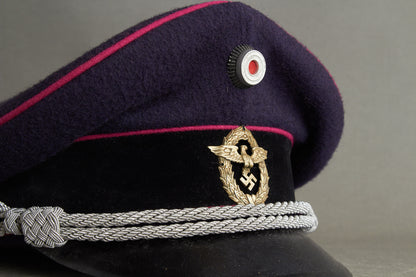 Early Feuerschutzpolizei Officer Visor Cap. Original.