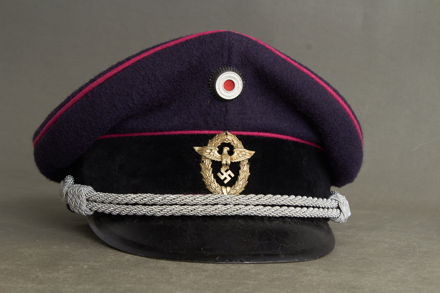 Early Feuerschutzpolizei Officer Visor Cap. Original.