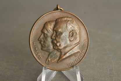 NSDAP 1933 "Hitler Hindenburg" Commemorative Medal. Rare version! Original.