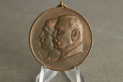 NSDAP 1933 "Hitler Hindenburg" Commemorative Medal. Rare version! Original.