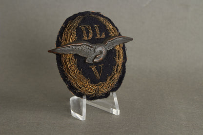 DLV (Deutscher Luftfahrt-Verband) "Mützenabzeichen" Cap Badge. Rare. Original.