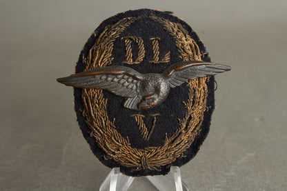 DLV (Deutscher Luftfahrt-Verband) "Mützenabzeichen" Cap Badge. Rare. Original.
