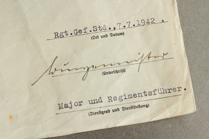 "Infanterie-Sturmabzeichen" in Silver Urkunde. Original.