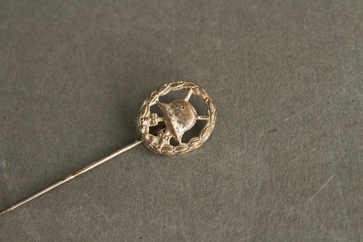 Miniature Wound Badge "Verwundetenabzeichen" in Silver. Original.