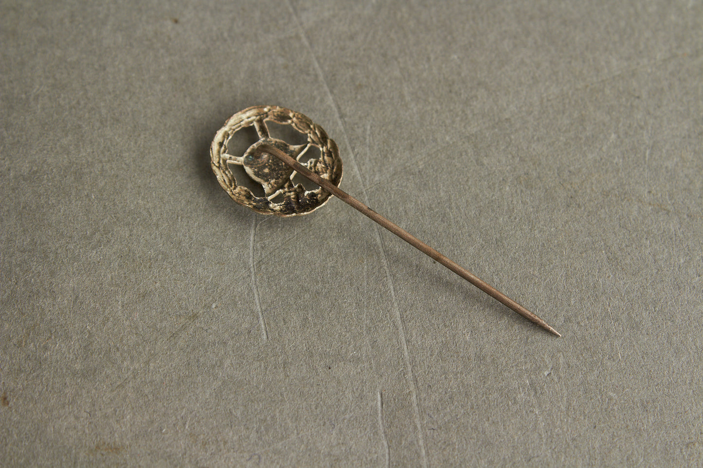 Miniature Wound Badge "Verwundetenabzeichen" in Silver. Original.