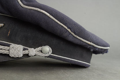 Early "Droptail" Luftwaffe Officer Visor Cap. Original.