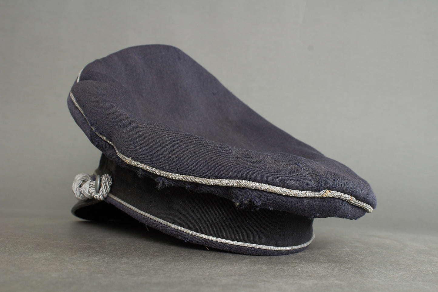 Early "Droptail" Luftwaffe Officer Visor Cap. Original.