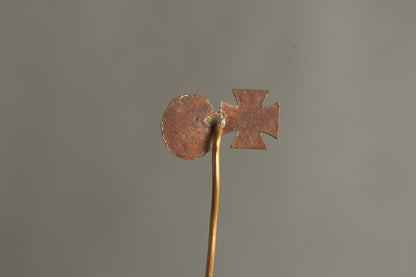 Miniature Iron Cross & Wound badge in Gold miniature stickpin. Original.