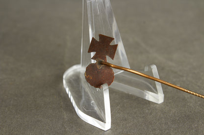 Miniature Iron Cross & Wound badge in Gold miniature stickpin. Original.