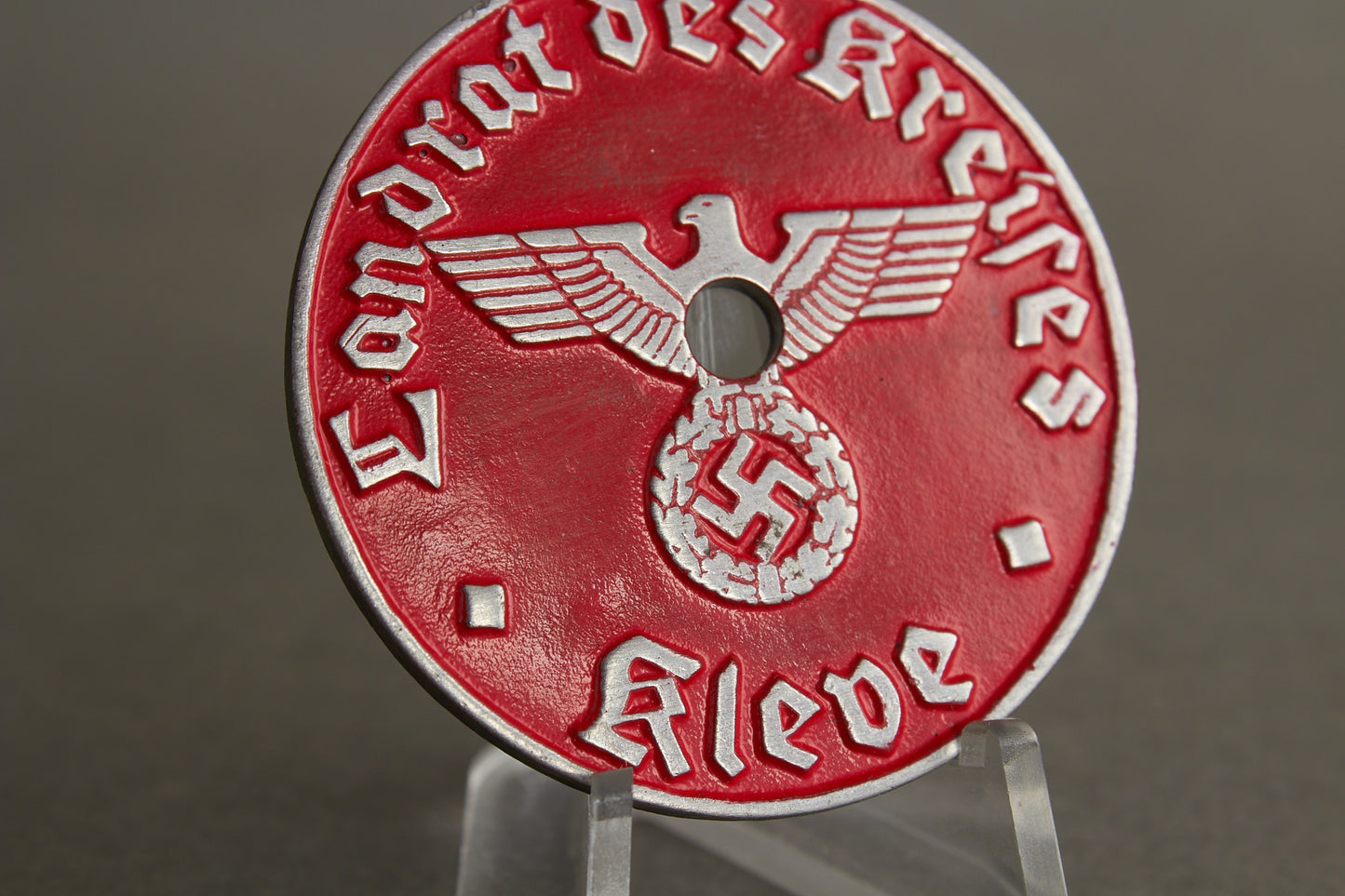License Plate Tag "Landrat des Kreises Kleve". Original.