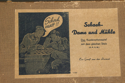 Heer "Schach-Dame und Mühle Kombinationsspiel" Boxed Game. Original.