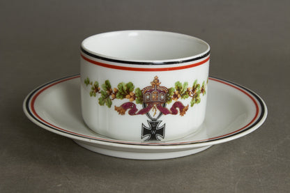 Matching set of "Patriotische Kaffeetasse & Teller" Commemorative Coffee Cup and Plate. Bright colors and no damages. Original.