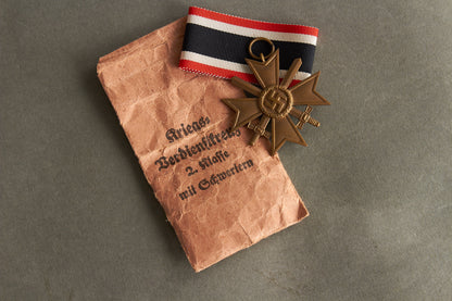 "Kriegsverdienstkreuz 2. Klasse" w. Swords. In envelope. Original.