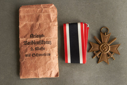 "Kriegsverdienstkreuz 2. Klasse" w. Swords. In envelope. Original.