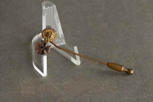 Miniature Iron Cross & Wound badge in Gold miniature stickpin. Original.