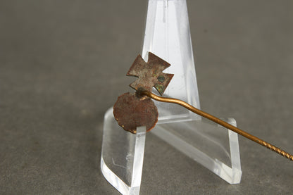 Miniature Iron Cross & Wound badge in Gold miniature stickpin. Original.