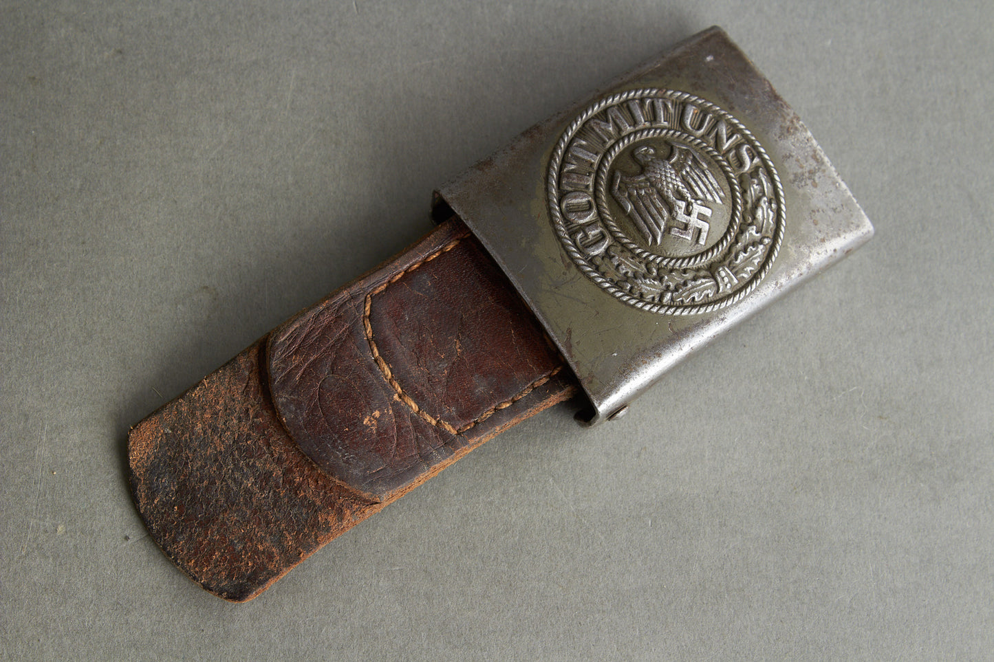 Wehrmacht Combat Belt Buckle. Maker marked "R.S.&S." Original.