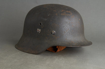 Luftwaffe M42 Single Decal Helmet. Original.