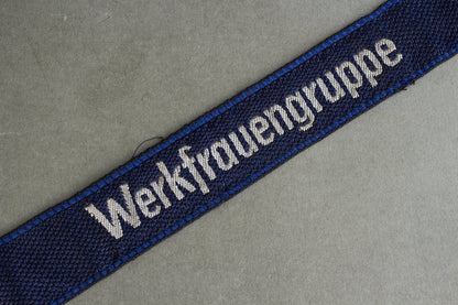 NSV/DAF "Werkfrauengruppe" Cufftitle w. RZM tag. Original.