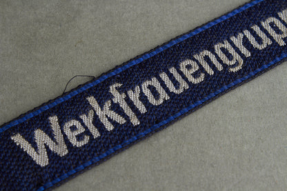 NSV/DAF "Werkfrauengruppe" Cufftitle w. RZM tag. Original.
