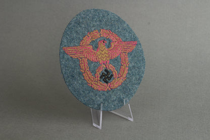 Luftschutzpolizei "Ärmeladler" Sleeve Eagle for the Combat Tunic. Rare. Original.
