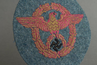 Luftschutzpolizei "Ärmeladler" Sleeve Eagle for the Combat Tunic. Rare. Original.