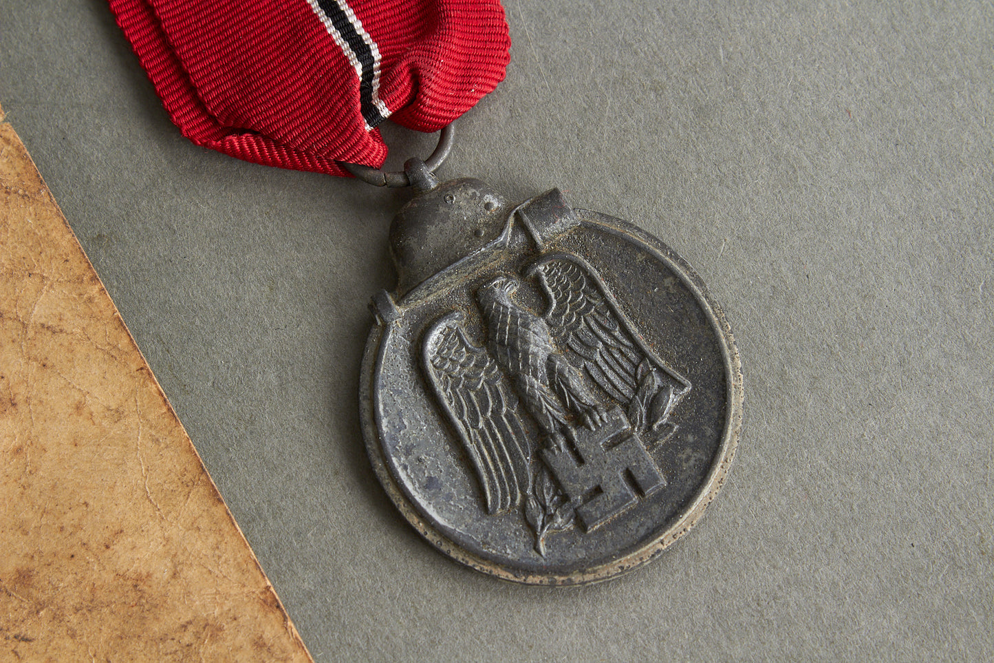"Winterschlacht im Osten" Medal with Urkunde. Unmarked. Original.
