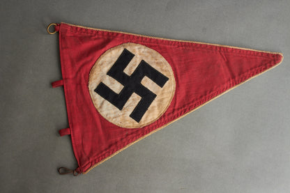 Early NSDAP "Wimpel" Pennant. Double Sided. Rare. Original.