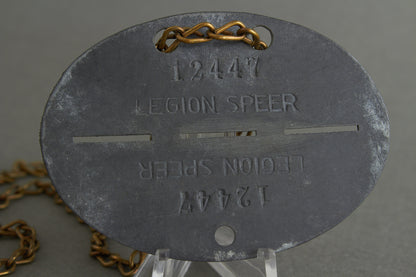 NSKK "LEGION SPEER" (Transportgruppe Speer) Dog Tag. Original.