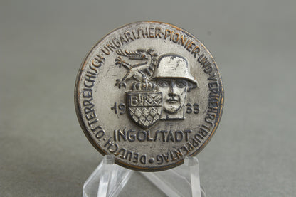 Early "Tag der Wehrmacht" Tinnie. Rare. "Deutsch-Österreichisch-Ungarisher-Pionier-und-Verkehrstruppentag". Original.