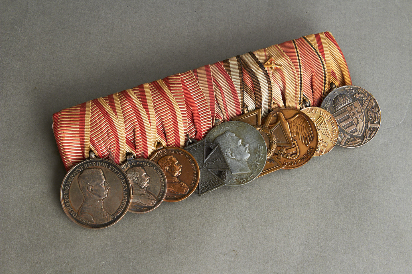 Austria/Hungary/Germany WW1/WW2 Large 9-Place Medal Bar. Rare. Original.