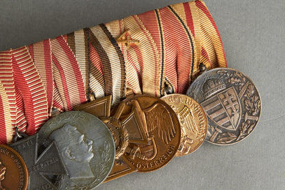 Austria/Hungary/Germany WW1/WW2 Large 9-Place Medal Bar. Rare. Original.
